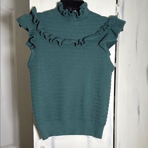 Janie and Jack Sleeveless Ruffle Sweater in Teal Size 18